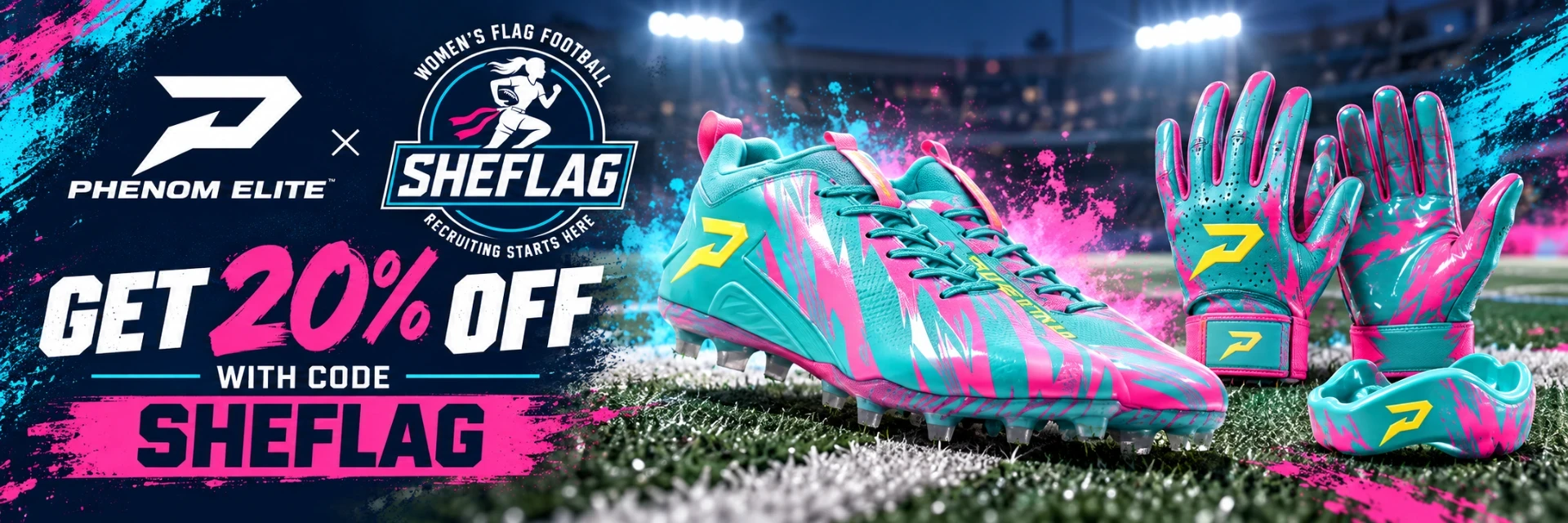 Phenom Elite × SheFlag: get 20% off girls’ flag football gear with code SHEFLAG