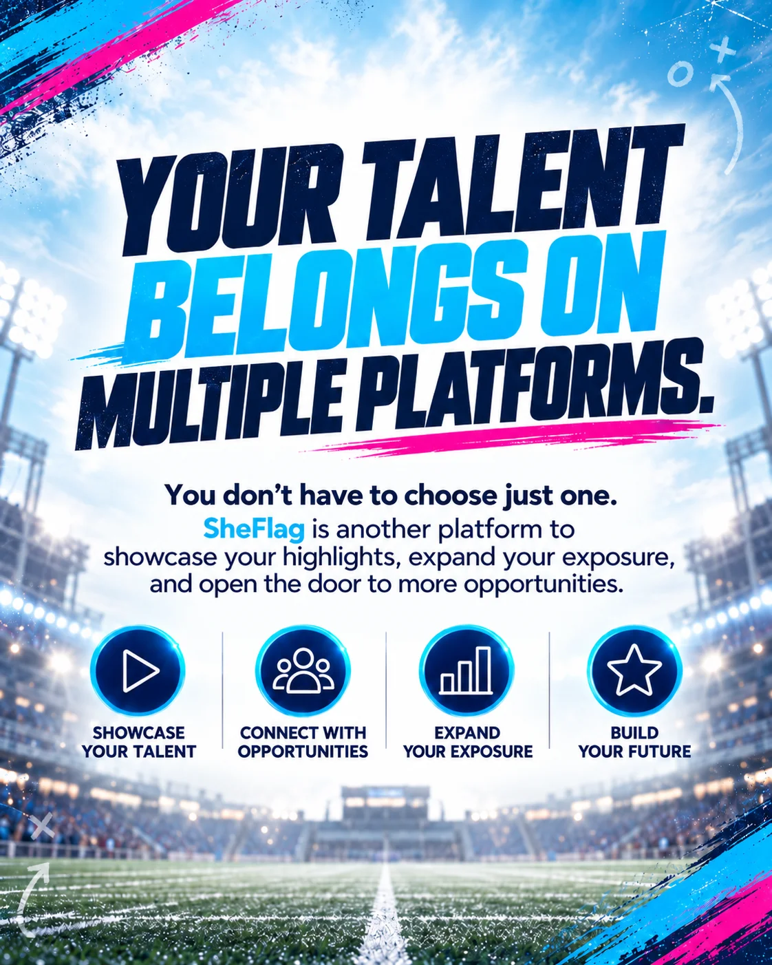 Your talent belongs on multiple platforms: SheFlag is another platform to showcase your highlights